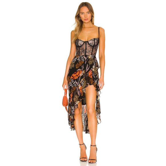 Katie May Dresses & Skirts - Katie May Take A Sip Dress in Black 70's Floral